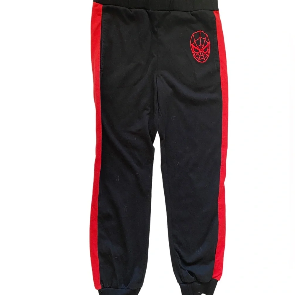 Marvel Spider-Man Black and Red Graphic Tee and Pant Set Size Boy 7 EUC